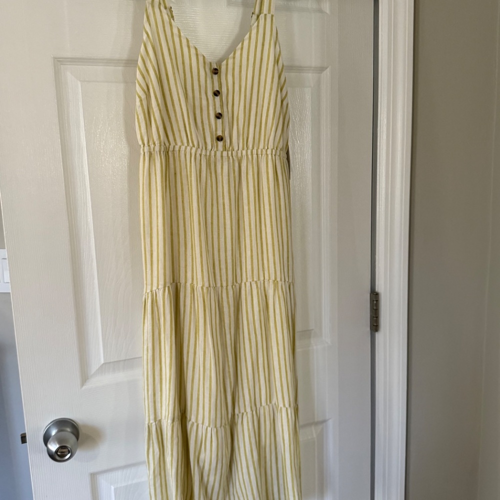 2 for $25: Sonoma linen blend tiered midi dress - small - nwt - Picture 2 of 8